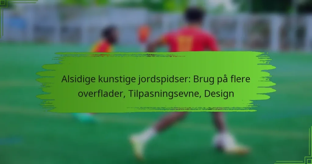 Alsidige kunstige jordspidser: Brug på flere overflader, Tilpasningsevne, Design