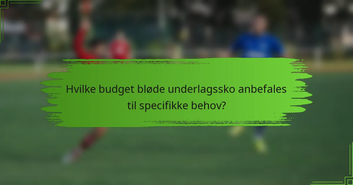 Hvilke budget bløde underlagssko anbefales til specifikke behov?