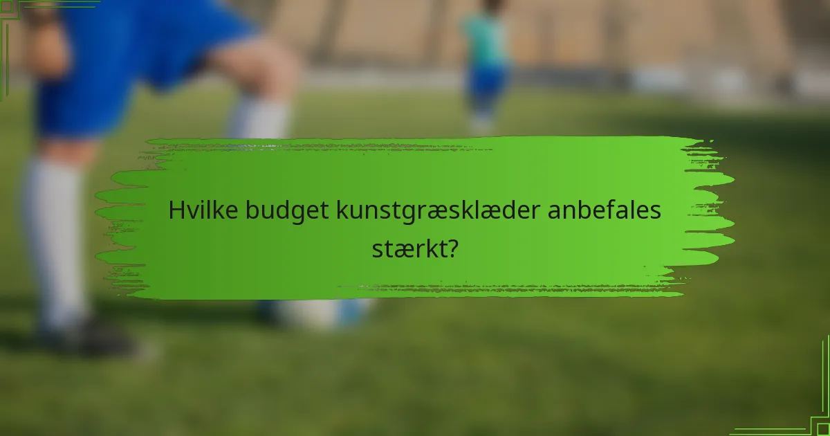 Hvilke budget kunstgræsklæder anbefales stærkt?