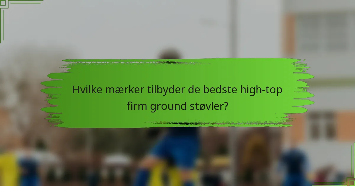 Hvilke mærker tilbyder de bedste high-top firm ground støvler?