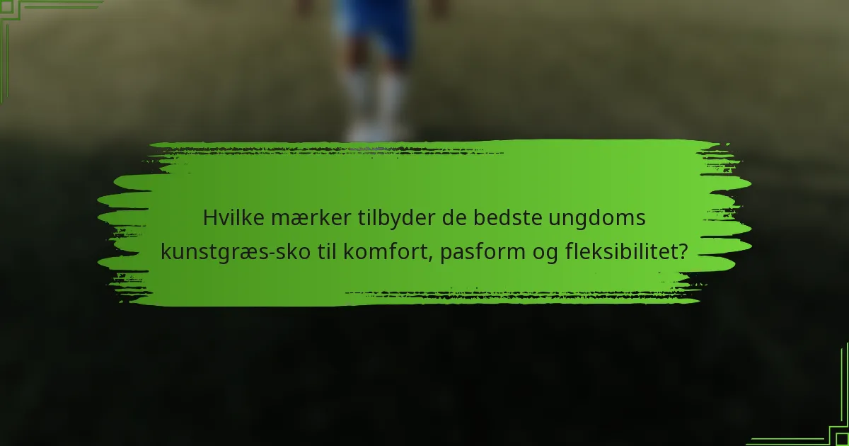 Hvilke mærker tilbyder de bedste ungdoms kunstgræs-sko til komfort, pasform og fleksibilitet?