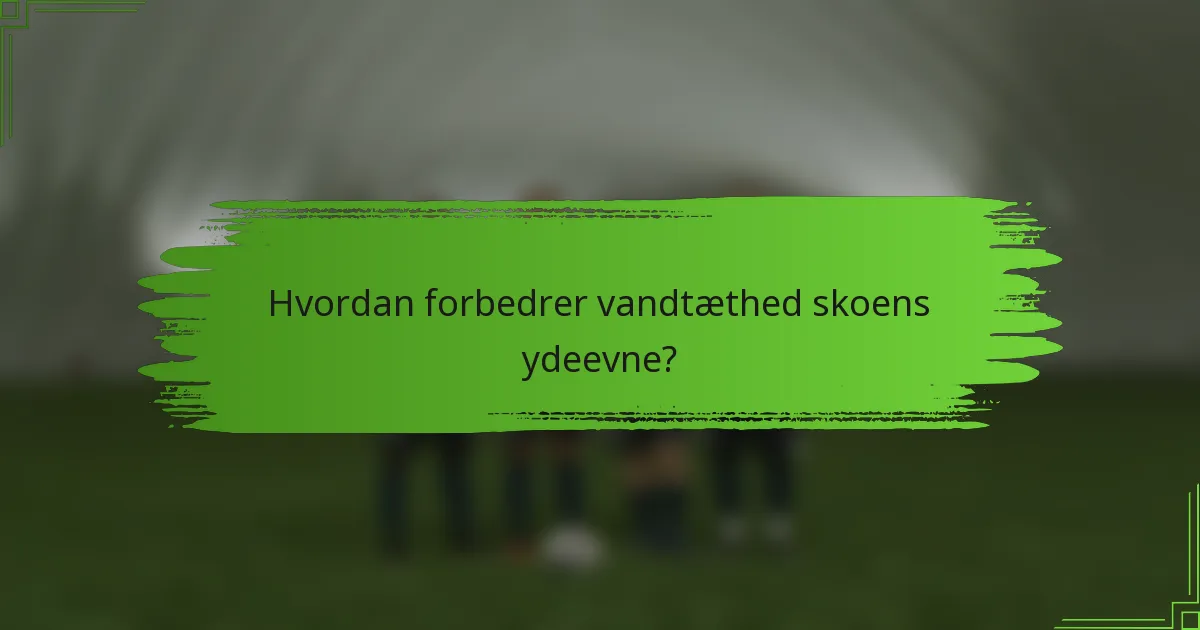 Hvordan forbedrer vandtæthed skoens ydeevne?