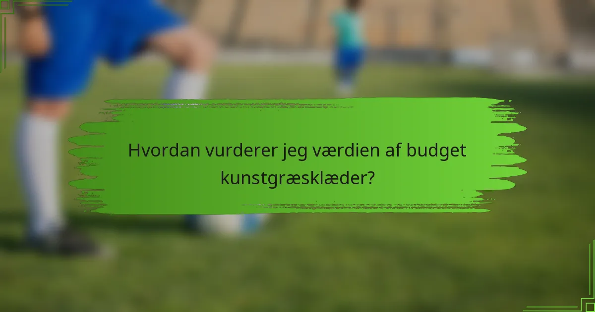 Hvordan vurderer jeg værdien af budget kunstgræsklæder?